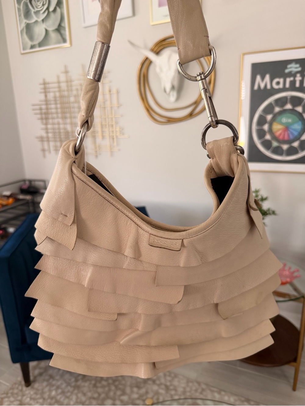 Yves Saint Laurent St. Tropez Layered Leather Shoulder Bag